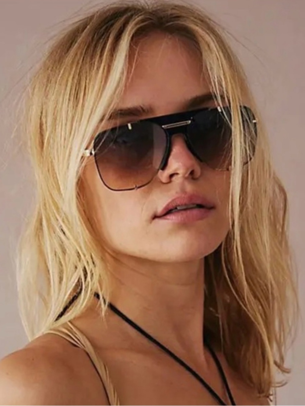 Free People Dylan Aviator sunnies in grey sunglasses